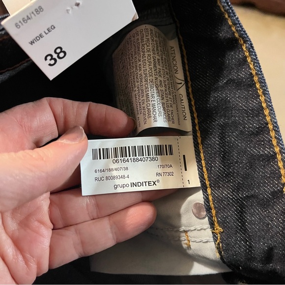 Zara Women's Flare Wide Leg Jeans - Dark Blue - Picture 7 of 10